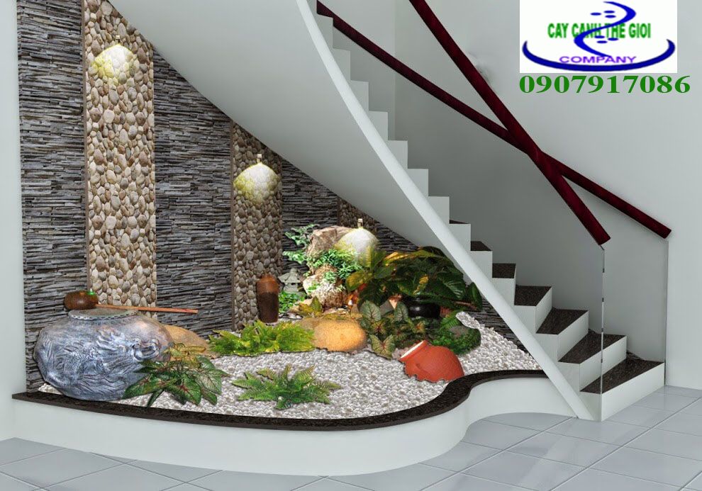 Khám phá vẻ đẹp độc đáo của <strong>tiểu cảnh cầu thang</strong> – nghệ thuật trang trí nội thất đẳng cấp