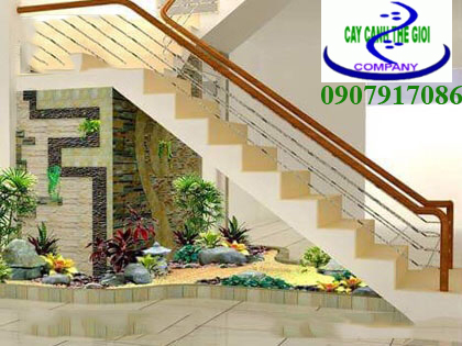 tieu-canh-cau-thang-113 tiểu cảnh chân cầu thang