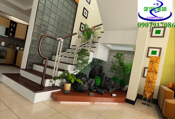 tieu-canh-cau-thang-114 tiểu cảnh chân cầu thang đẹp
