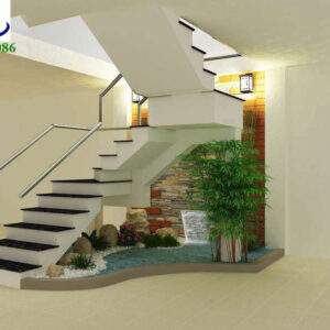 mẫu thiết kế bể cá dưới gầm cầu thang