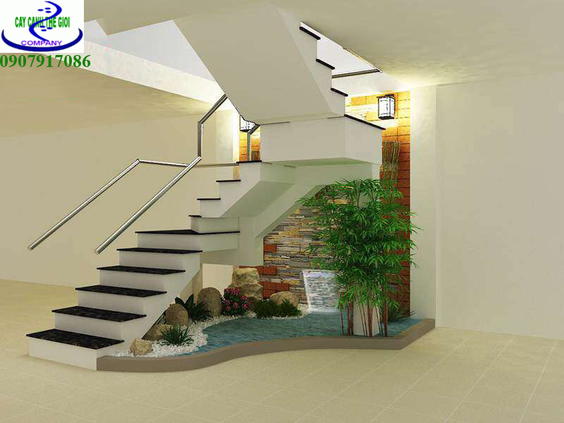 tieu-canh-cau-thang-115 mẫu thiết kế bể cá dưới gầm cầu thang