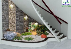 Tiểu cảnh gầm cầu thang đơn giản