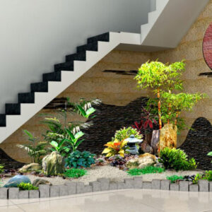 Tiểu cảnh gầm cầu thang đơn giản